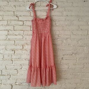 Baltic born red and white floral midi dress